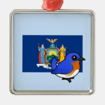 State Birdorable of New York: Eastern Bluebird Premium Square Ornament