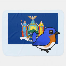State Birdorable of New York: Eastern Bluebird Baby Blanket