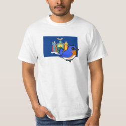 State Birdorable of New York: Eastern Bluebird Men's Crew Value T-Shirt