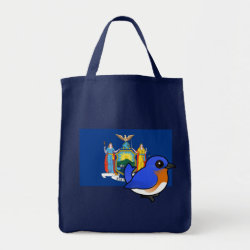 State Birdorable of New York: Eastern Bluebird Grocery Tote