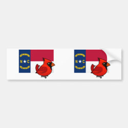 State Birdorable of North Carolina: Northern Cardinal Bumper Sticker