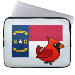 State Birdorable of North Carolina: Northern Cardinal Neoprene Laptop Sleeve 13 inch