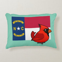 State Birdorable of North Carolina: Northern Cardinal Brushed Polyester Accent Pillow