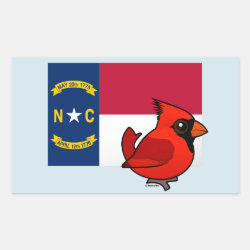 State Birdorable of North Carolina: Northern Cardinal Rectangle Sticker