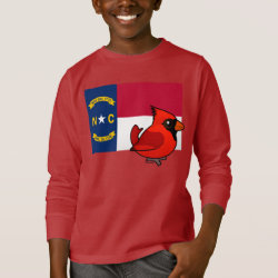 State Birdorable of North Carolina: Northern Cardinal Kids' Basic Long Sleeve T-Shirt