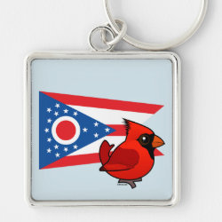 State Birdorable of Ohio: Northern Cardinal Premium Square Keychain