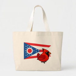 State Birdorable of Ohio: Northern Cardinal Jumbo Tote Bag