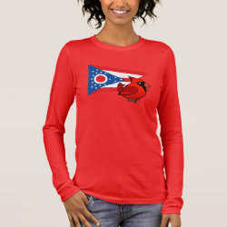 State Birdorable of Ohio: Northern Cardinal Women's Basic Long Sleeve T-Shirt