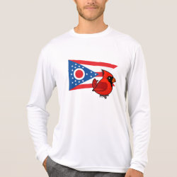 State Birdorable of Ohio: Northern Cardinal Men's Sport-Tek Competitor L/S T-shirt