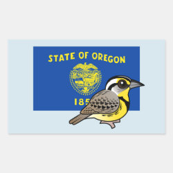 State Birdorable of Oregon: Western Meadowlark Rectangle Sticker