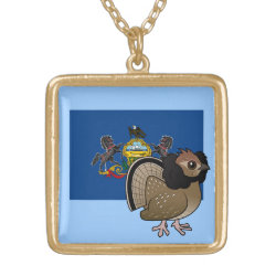 State Birdorable of Pennsylvania: Ruffed Grouse Medium Necklace