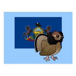 State Birdorable of Pennsylvania: Ruffed Grouse Postcard