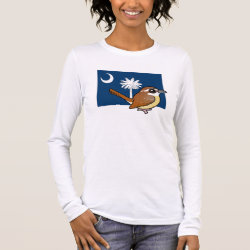 State Birdorable of South Carolina: Carolina Wren Women's Basic Long Sleeve T-Shirt