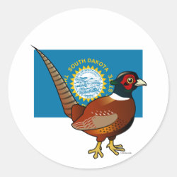 State Birdorable of South Dakota: Common Pheasant Round Sticker