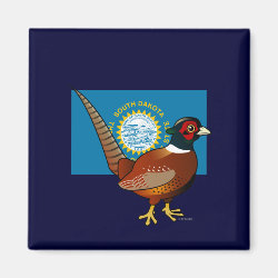 State Birdorable of South Dakota: Common Pheasant Square Magnet