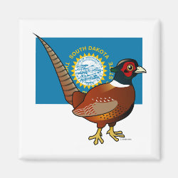 State Birdorable of South Dakota: Common Pheasant Square Magnet