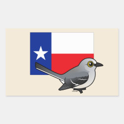 State Birdorable of Texas: Northern Mockingbird Rectangle Sticker