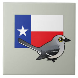 State Birdorable of Texas: Northern Mockingbird Large Tile (6