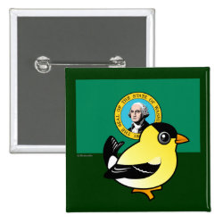 State Birdorable of Washington: Goldfinch Square Button