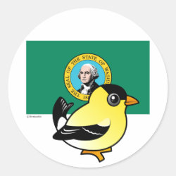 State Birdorable of Washington: Goldfinch Round Sticker