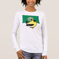 State Birdorable of Washington: Goldfinch Women's Basic Long Sleeve T-Shirt