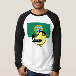 State Birdorable of Washington: Goldfinch Men's Canvas Long Sleeve Raglan T-Shirt