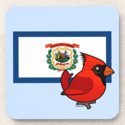 State Birdorable of West Virginia: Northern Cardinal Beverage Coaster