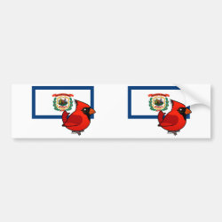 State Birdorable of West Virginia: Northern Cardinal Bumper Sticker