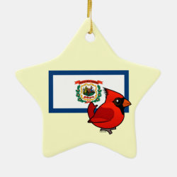 State Birdorable of West Virginia: Northern Cardinal Star Ornament