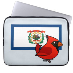 State Birdorable of West Virginia: Northern Cardinal Neoprene Laptop Sleeve 13 inch
