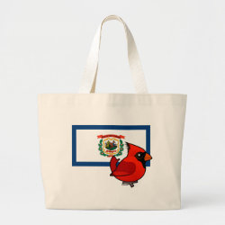 State Birdorable of West Virginia: Northern Cardinal Jumbo Tote Bag