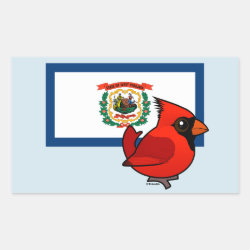State Birdorable of West Virginia: Northern Cardinal Rectangle Sticker