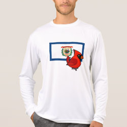 State Birdorable of West Virginia: Northern Cardinal Men's Sport-Tek Competitor L/S T-shirt