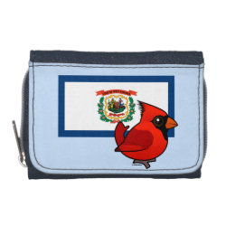 State Birdorable of West Virginia: Northern Cardinal Denim Wallet with Coin Purse