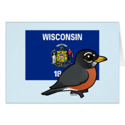 State Birdorable of Wisconsin: American Robin Greeting Card