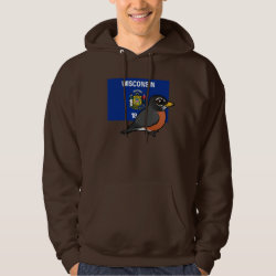 State Birdorable of Wisconsin: American Robin Men's Basic Hooded Sweatshirt