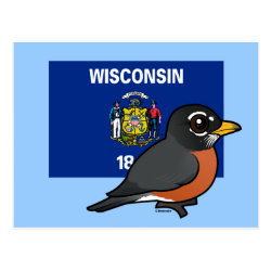 State Birdorable of Wisconsin: American Robin Postcard