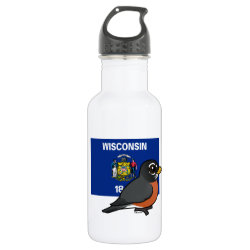 State Birdorable of Wisconsin: American Robin Water Bottle (24 oz)