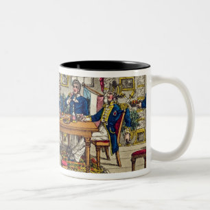 State Cabin, Newcome's Exit after Dinner, plate fr Two-Tone Coffee Mug