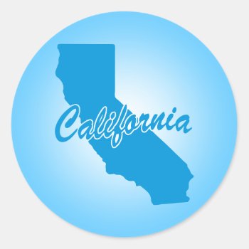 State California Classic Round Sticker by trendyteeshirts at Zazzle