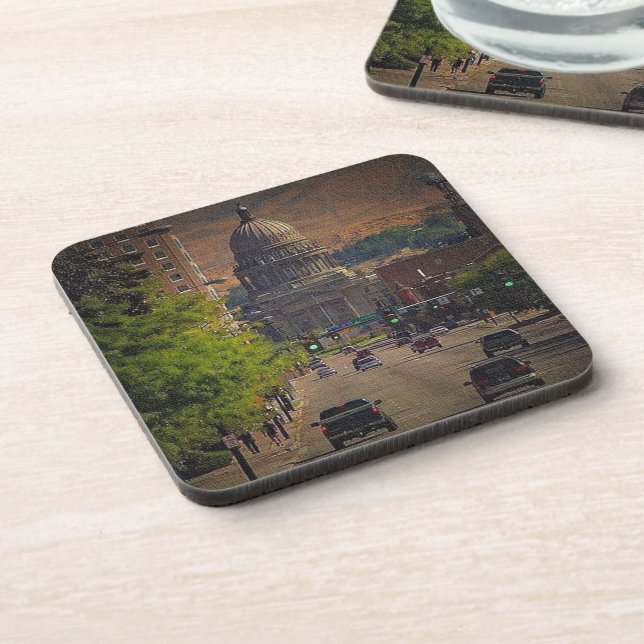 State Capital  in Boise, Idaho Beverage Coaster (Left Side)