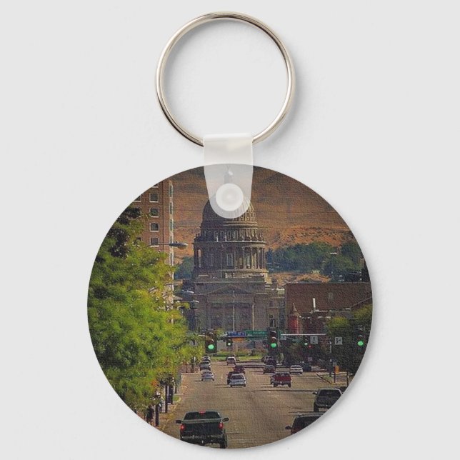 State Capital  in Boise, Idaho Keychain (Front)