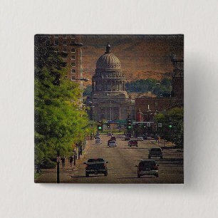State Capital in Boise, Idaho Pinback Button