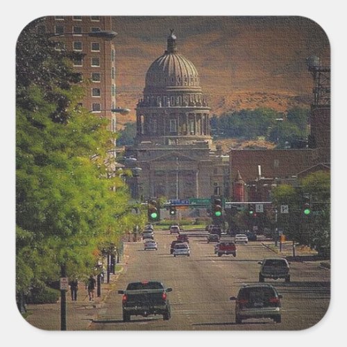 State Capital  in Boise Idaho Square Sticker