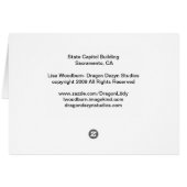 State Capitol Building - Sacramento CA Cards (Back Horizontal)