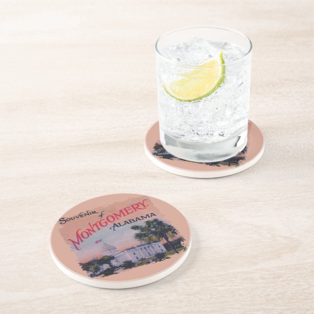 State Capitol of Alabama Drink Coaster (Side)