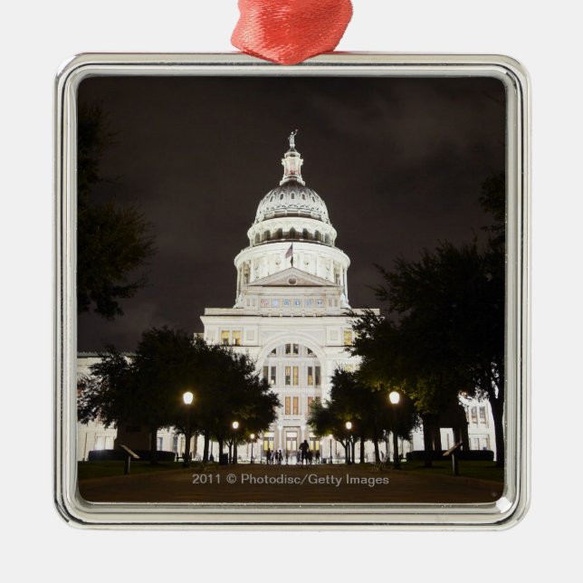 State Capitol of Austin, Texas at Night Metal Ornament (Front)