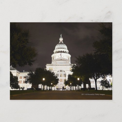 State Capitol of Austin Texas at Night Postcard