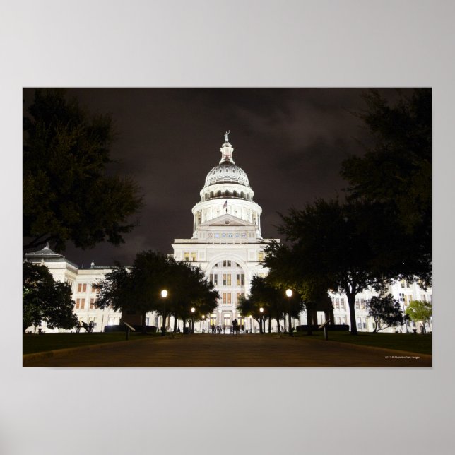 State Capitol of Austin, Texas at Night Poster (Front)