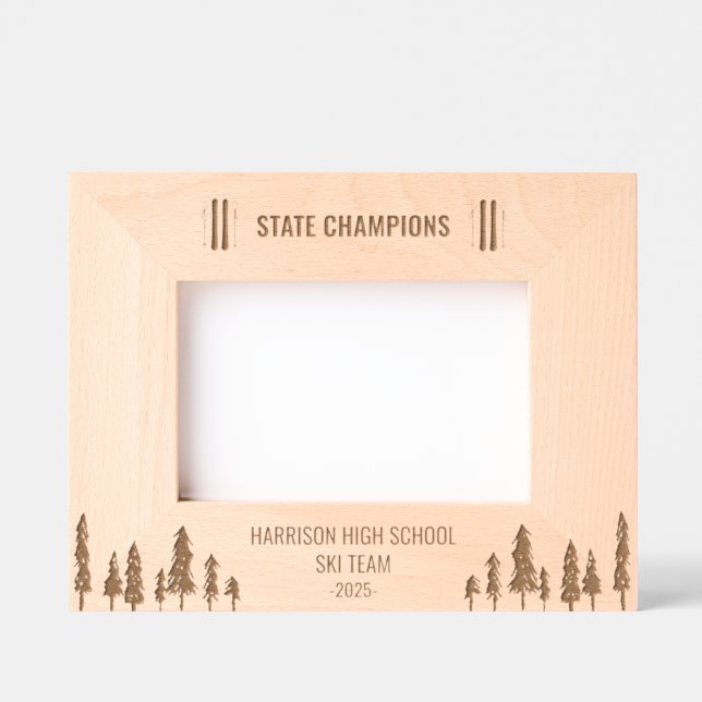 State Champions School Ski Team Custom Engraved Frames (Front)